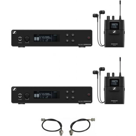 Monitorizare In-Ear - 2 x Sennheiser XSW IEM SET (A) + cabluri antena - pachet sistem wireless monitorizare in-ear
