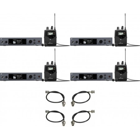 Monitorizare In-Ear - 4 x Sennheiser EW IEM G4 (A) + cabluri antena - pachet sistem wireless monitorizare in-ear