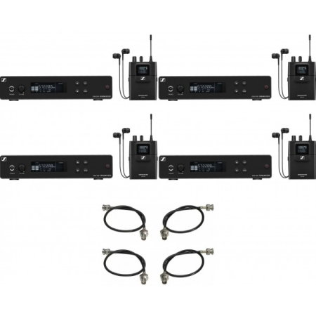 Monitorizare In-Ear - 4 x Sennheiser XSW IEM SET (A) + cabluri antena - pachet sistem wireless monitorizare in-ear