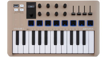 Studio si inregistrari - Claviatura MIDI Arturia MiniLab 3 Champagne