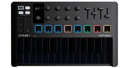 Studio si inregistrari - Claviatura MIDI Arturia MiniLab 3 Deep Black