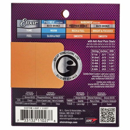 Corzi de chitara Elixir Nanoweb Custom Light [1]