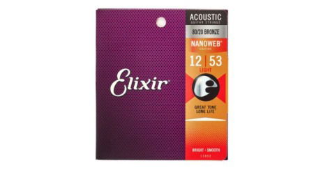 Corzi pentru chitara acustica - Corzi de chitara Elixir Nanoweb Light 11052