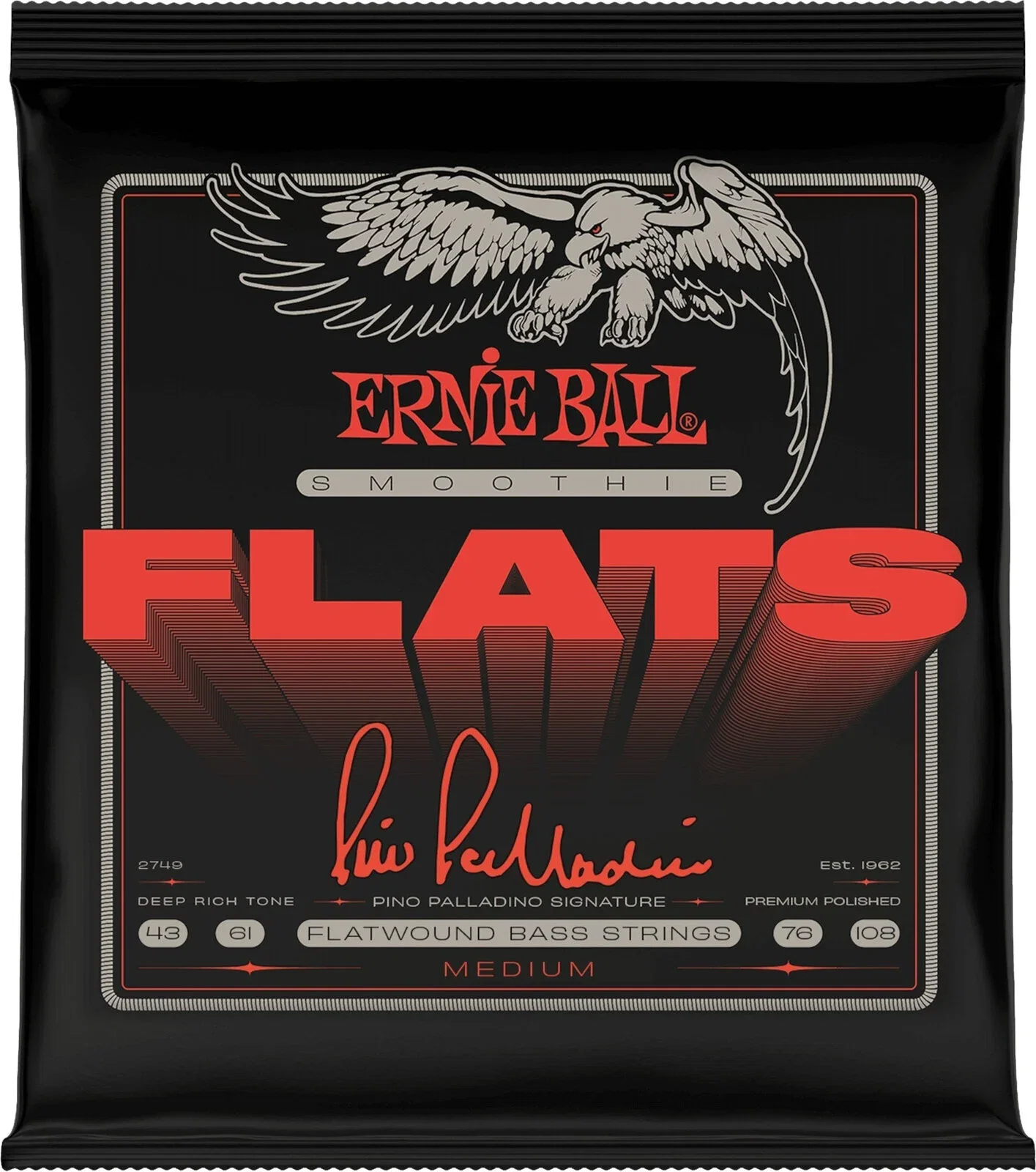 Magazin - Corzi Ernie Ball 2749 MEDIUM PINO PALLADINO SMOOTHIE FLATS 43-108