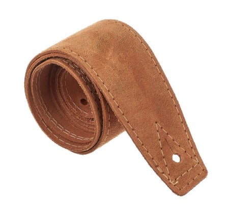 Chitare electrice, acustice, clasice si bas - Curea de piele Harley Benton Guitar Suede Brown