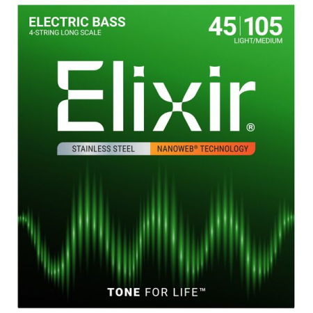 Corzi pentru chitara - Elixir 14677 Stainless Steel L/M Bass