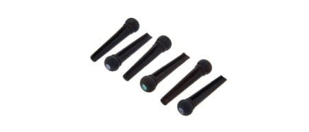 Piese de schimb - Harley Benton Bridge Pin Set Ebony Dot