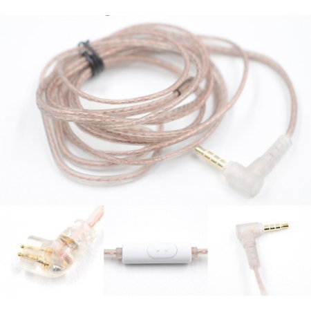Casti Audio - KZ Acoustics Pink & Gold Cable C PIN MIC - cablu de schimb