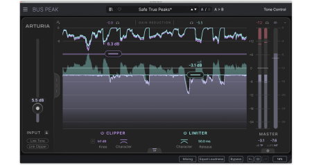 Software audio - Plugin limiter Arturia Bus PEAK