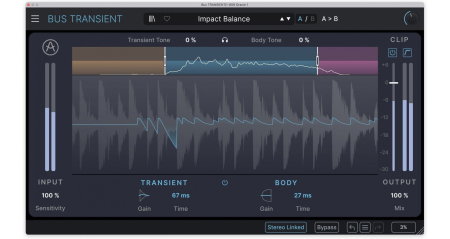 Software audio - Plugin transient shaper Arturia Bus TRANSIENT