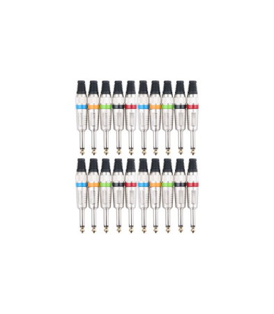 Conectori Jack - Pronomic connector set jack 6.35 mm 20 pcs color