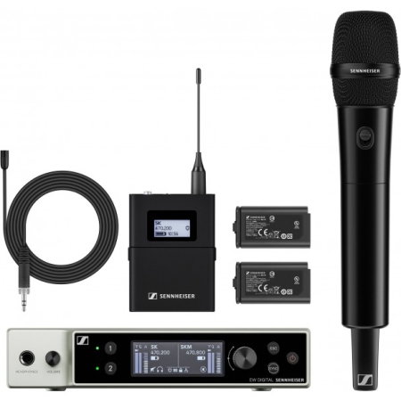 Microfoane wireless si sisteme - Sennheiser EW-DX MKE 2 / 835-S Set (Q1-9) - sistem wireless cu microfon de mana si lavaliera
