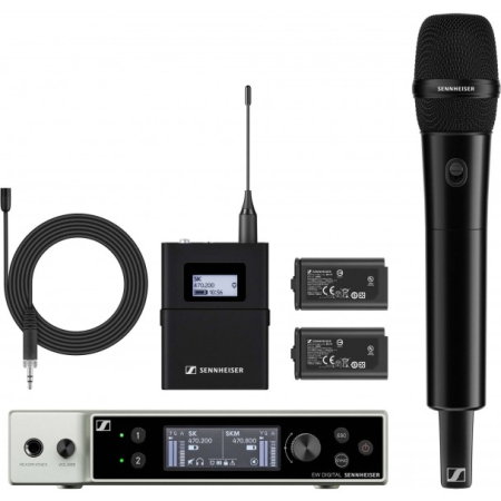 Microfoane wireless si sisteme - Sennheiser EW-DX MKE 2 - 835-S Set (S2-10) - sistem wireless cu microfon de mana si lavaliera