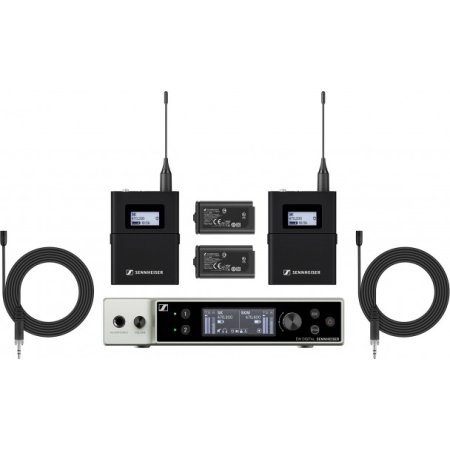 Microfoane wireless si sisteme - Sennheiser EW-DX MKE 2 Set (Q1-9) - sistem wireless cu 2 microfoane lavaliera