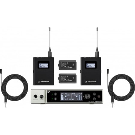 Microfoane wireless si sisteme - Sennheiser EW-DX MKE 2 SET (R1-9) - sistem wireless cu 2 microfoane lavaliera