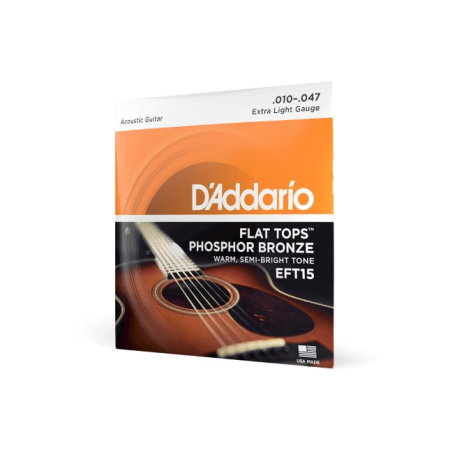 Corzi chitara acustica - Set corzi D'Addario EFT15 10-47 pentru chitară acustică
