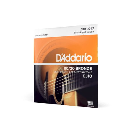Corzi chitara acustica - Set corzi D'Addario EJ10 10-47 pentru chitară acustică