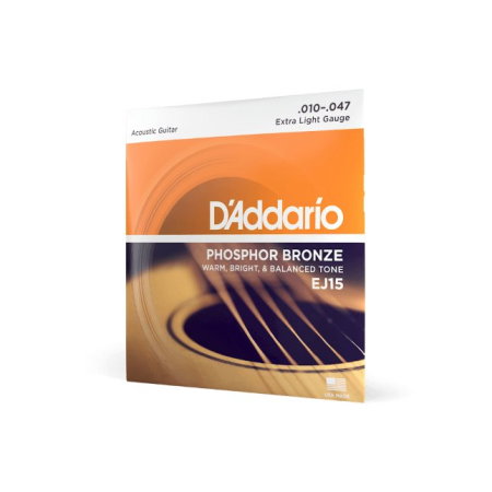Corzi chitara acustica - Set corzi D'Addario EJ15 10-47 pentru chitară acustică