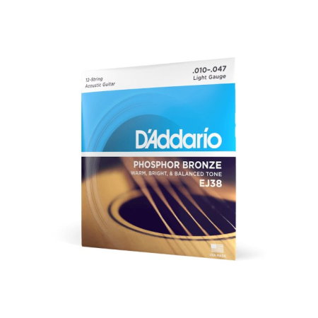 Chitare si bass - Set corzi D'Addario EJ38 10-47 pentru chitară acustică cu 12 corzi