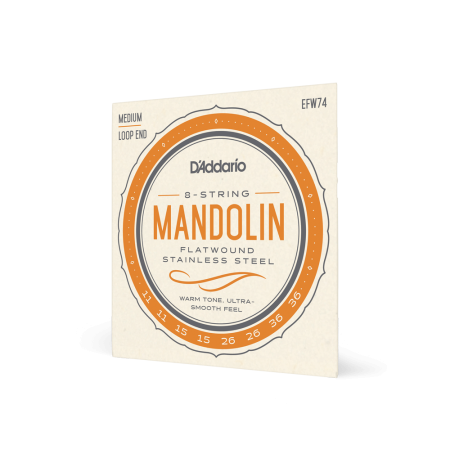 Magazin - Set corzi mandolină DAddario EFW74 11-36 Medium Flatwound Stainless Steel
