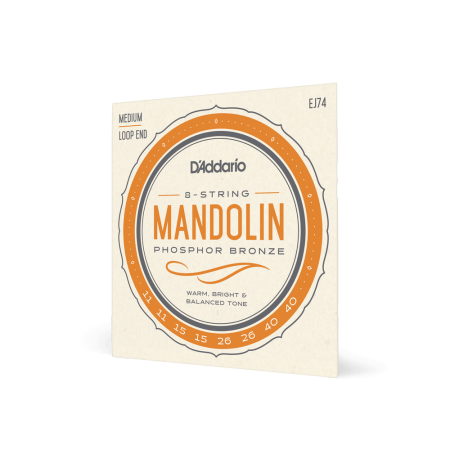 Instrumente traditionale - Set corzi mandolină DAddario EJ74 11-40 Medium Phosphor Bronze