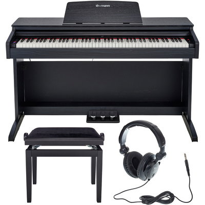 Claviaturi - Set pian digital Thomann DP-32 BK cu scaun și căști