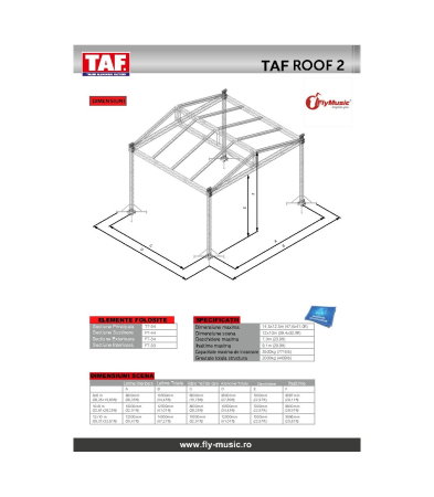 Lumini si efecte - TAF Roof-2 8x6m