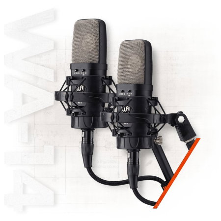 Microfoane de studio - Set stereo Warm Audio WA-14 Studio Pair cu valiză și bară stereo