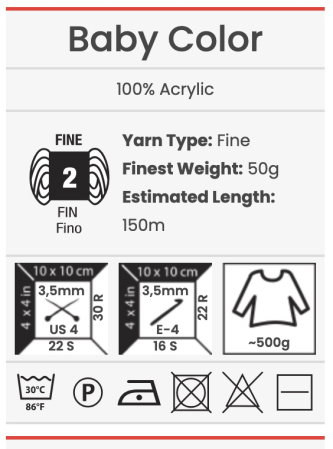 Fir de tricotat YarnArt Baby Color 50 g 150 m [2]