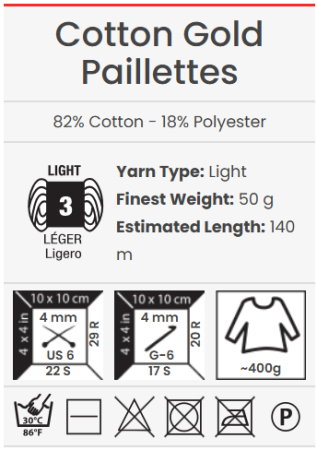 Fire de tricotat COTTON GOLD PAILLETTES-250g [2]