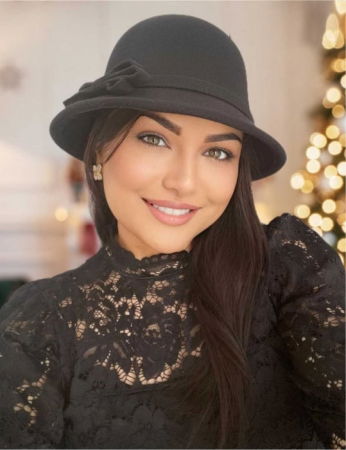 PALARII dama ELEGANTE - Palarie dama cu boruri rotunde MONALISA (NEGRU) - marime unica, reglabila