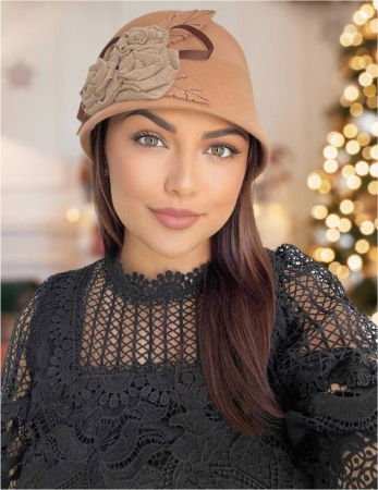 PALARII dama ELEGANTE - Palarie dama fetru Ariana-palarie maro