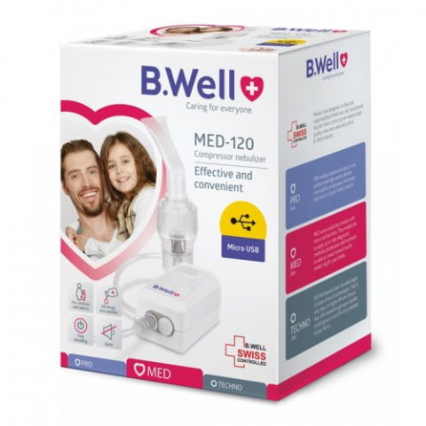 Produse tehnico-medicale - Nebulizator cu compresor inteligent copii/adulti B.Well Basic Med-120 Zephyr Labs