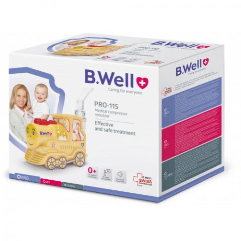 Produse tehnico-medicale - Nebulizator cu compresor trenulet sugari/copii/adulti B.Well Basic PRO-115 Zephyr Labs