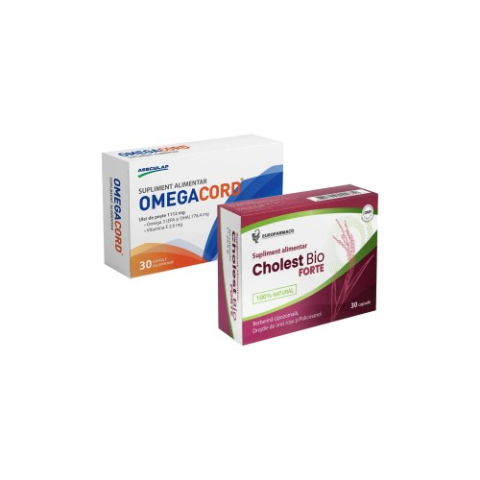 Afectiuni cardio-vasculare - Pachet Omegacordx1cut.+Cholest Bio forte x1cut. Zephyr Labs