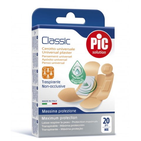 Produse tehnico-medicale - Pic plasturi universali Classic mix 4 dimensiuni cu solutie antibacteriana, 20 buc. Zephyr Labs