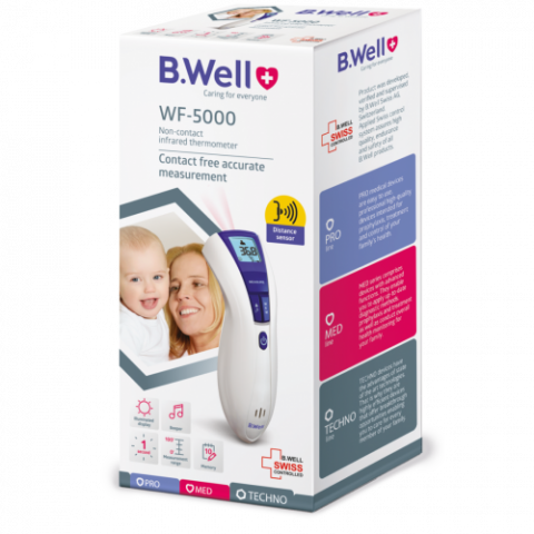Produse tehnico-medicale - Termometru digital B.Well infrarosu non-contact, multifunctional WF-5000 Zephyr Labs