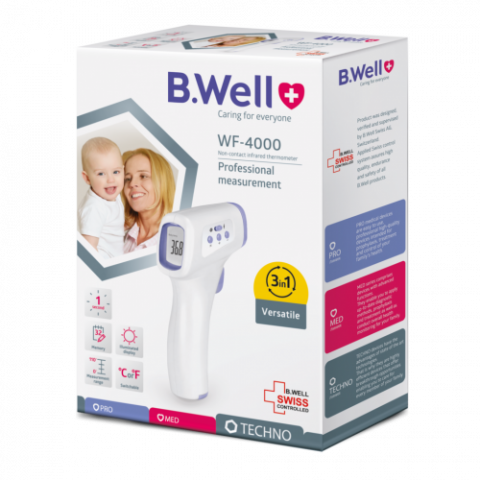 Produse tehnico-medicale - Termometru digital B.Well infrarosu non-contact, mutifunctional WF-4000 Zephyr Labs